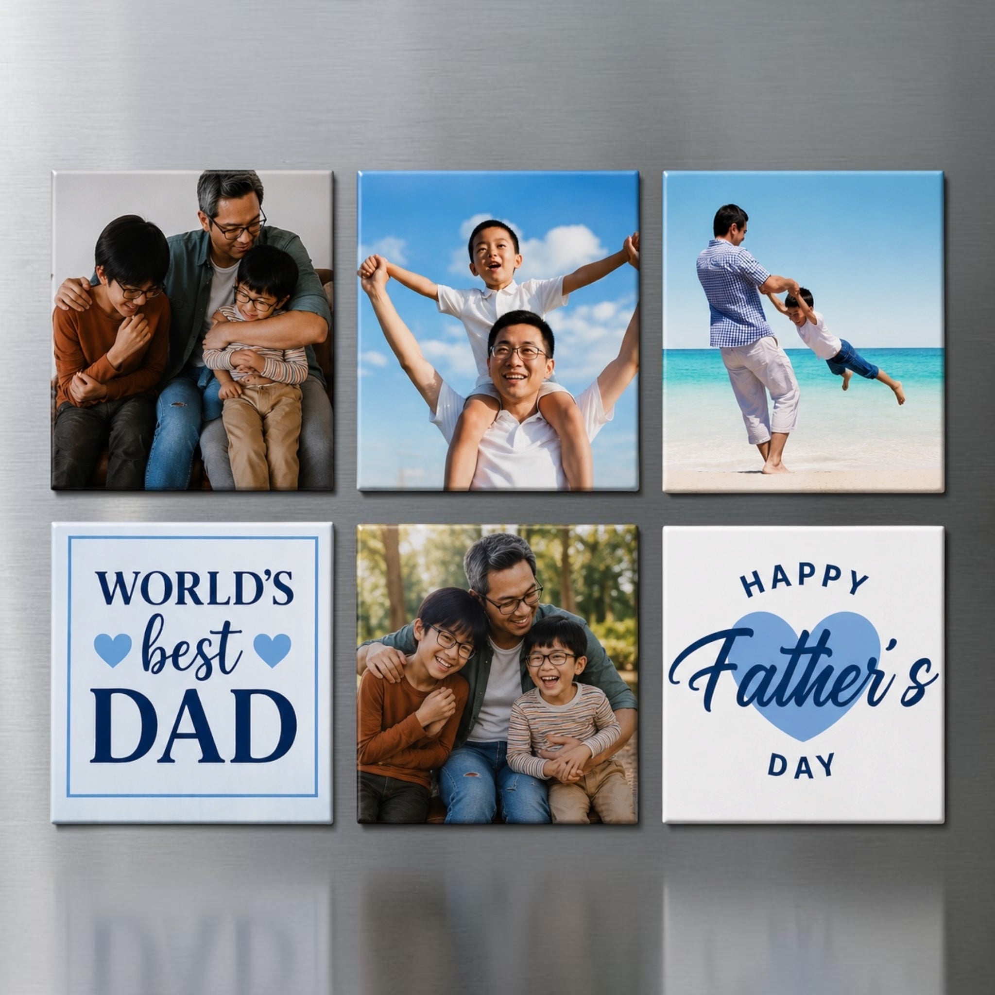 Premium Father’s Day Custom Photo Magnet Set